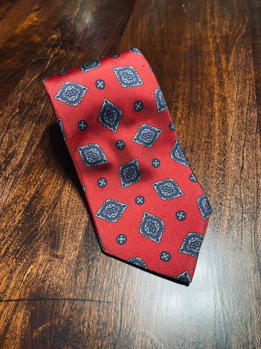 Red/Navy Jacquard Tie